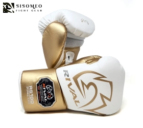 GĂNG BOXING RIVAL RS100 PROFESSIONAL SPARRING GLOVES WHITE/GOLD