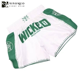 QUẦN MUAYTHAI WICKED WHITE/GREEN