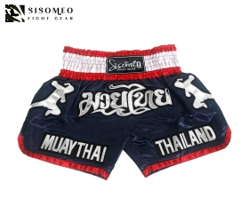 QUẦN MUAY THAI SISOMEO BS002 - XANH ĐỎ TRẮNG