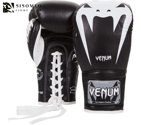 GĂNG VENUM GIANT 3.0 BOXING GLOVES LACE UP NAPPA LEATHER - BLACK