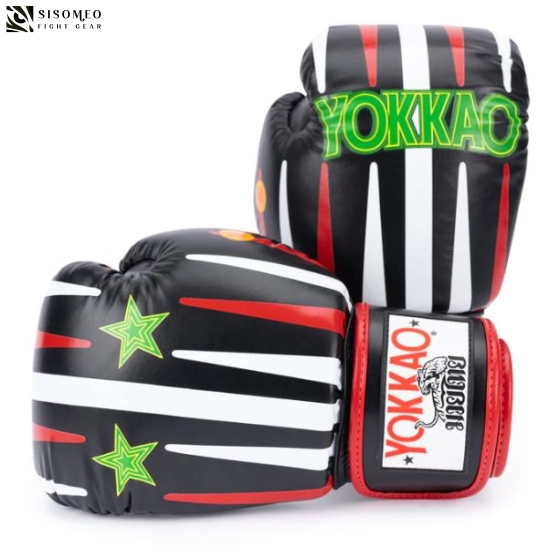 GĂNG MUAYTHAI YOKKAO REDGAMMON BOXING GLOVES BLACK