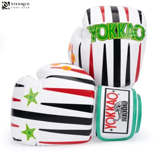 GĂNG MUAYTHAI YOKKAO REDGAMMON BOXING GLOVES WHITE