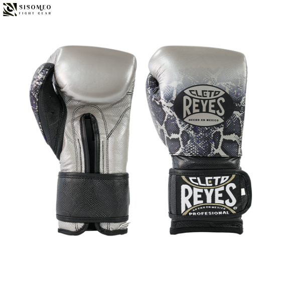 GĂNG CLETO REYES TRAINING BOXING GLOVES – SILVER/BLACK STEEL SNAKE