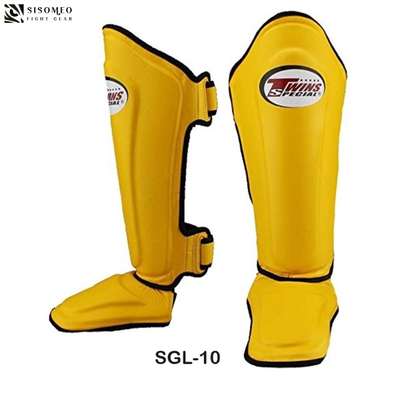 TWINS SHIN GUARDS DOUBLE PADDED BLACK SGL 10 