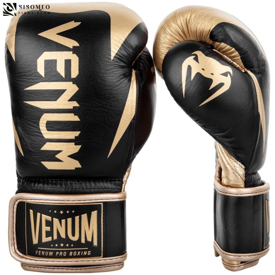 GĂNG VENUM HAMMER PRO BOXING GLOVES - VELCRO -BLACK/GOLD