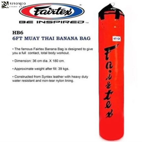 HB6 Fairtex 1m8 Muaythai Banana Bag ( FILLED - ĐÃ DỒN SẴN )