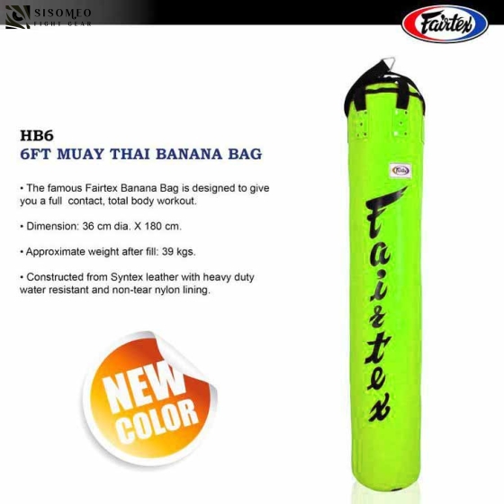 HB6 Fairtex 1m8 Muaythai Banana Bag ( FILLED - ĐÃ DỒN SẴN )