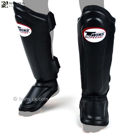 TWINS SHIN GUARDS DOUBLE PADDED BLACK SGL 10 
