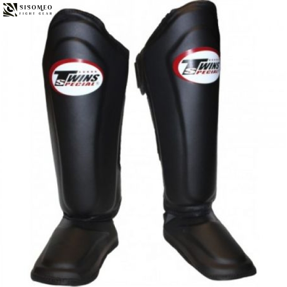 TWINS SHIN GUARDS DOUBLE PADDED BLACK SGL 10 