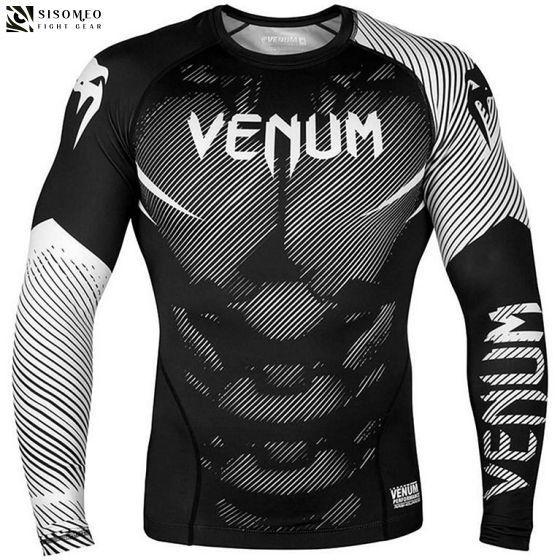Áo Venum NoGi 2.0 Rashguard - Long Sleeves - Black/White