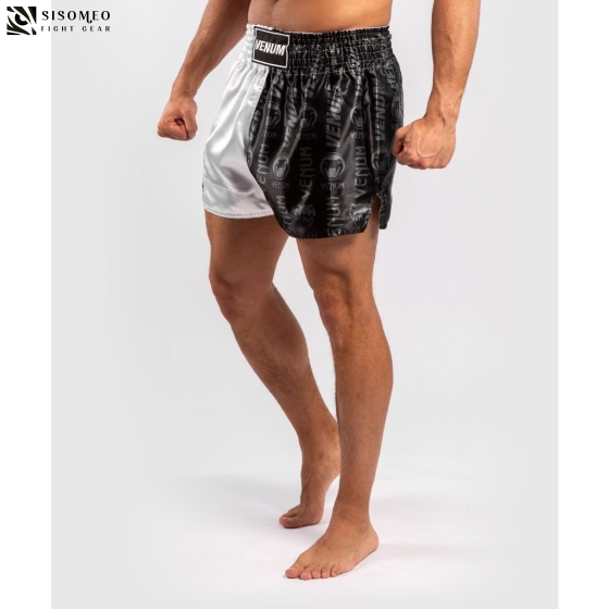 QUẦN VENUM MUAY SHORT LOGO WHITE/BLACK